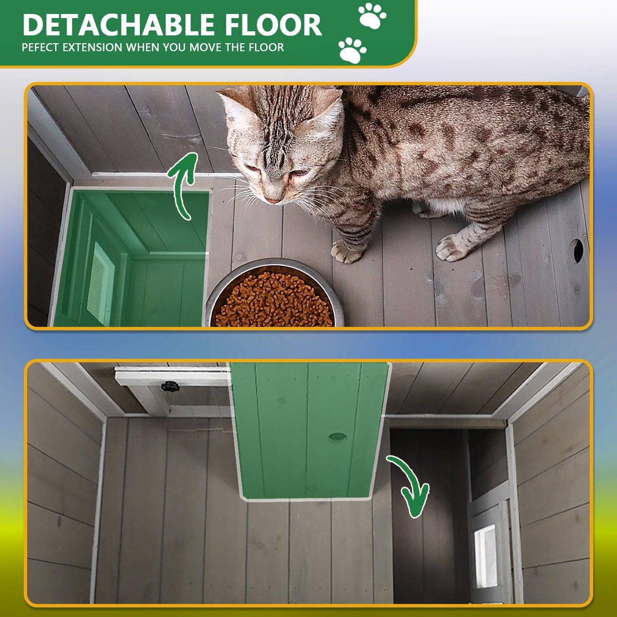 Weatherproof 2-Story Outdoor Cat House with Balcony V276