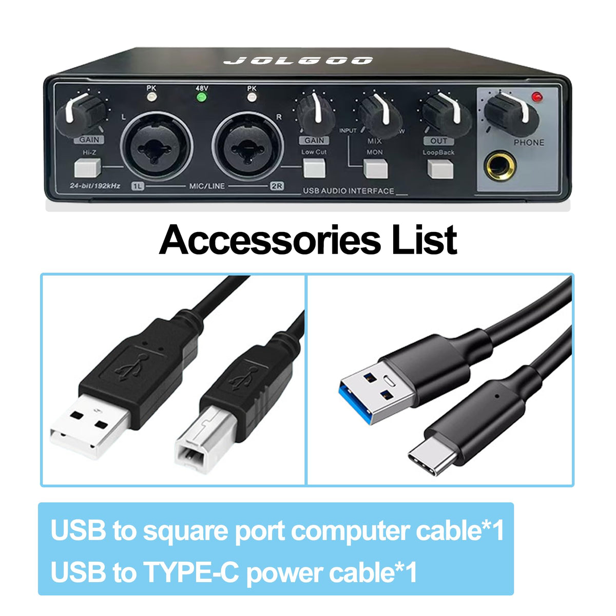 2x2 USB Audio Interface, 24-Bit/192kHz K68976