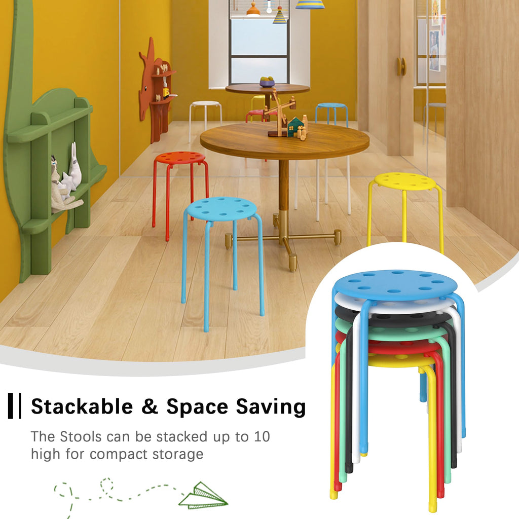 6 Piece Stacking Stools 17.7 Inch Colorful V35970