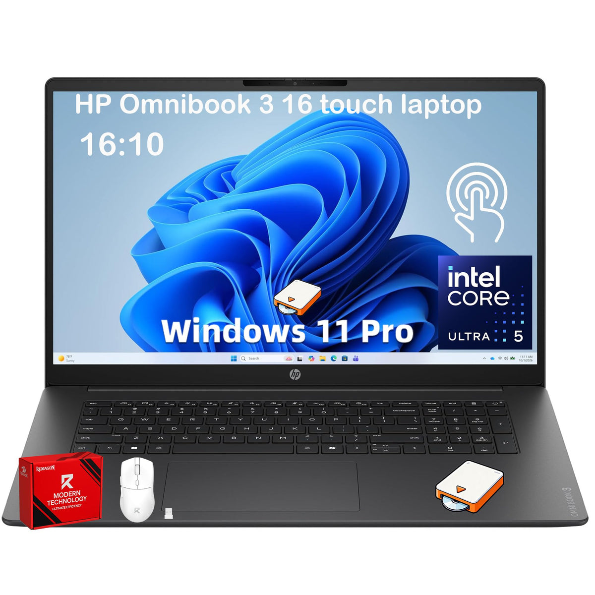 16 Touchscreen Laptop Intel 12 Core Ultra 5 I277