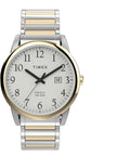 Men's 40mm Watch Two-Tone Expansion Band White Dial T208585