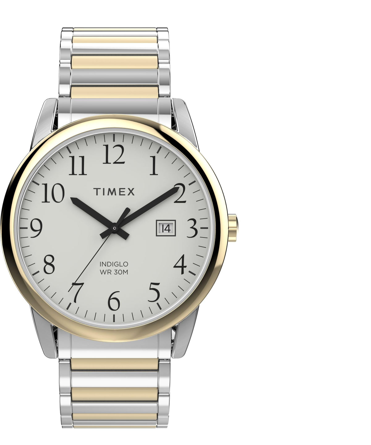 Men's 40mm Watch Two-Tone Expansion Band White Dial T208585