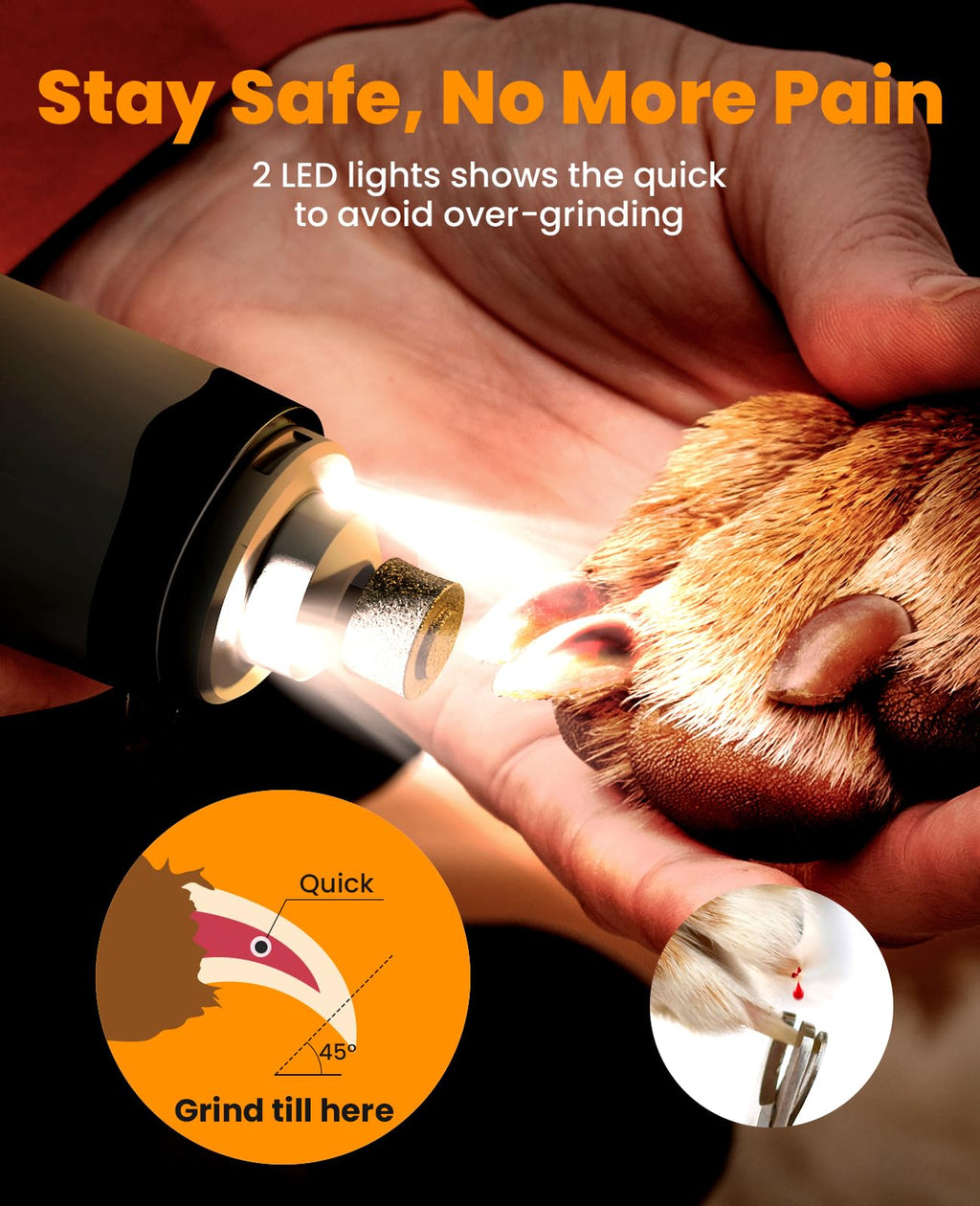 Dog Shaver Clippers and Nail Grinder Paw Trimmer Kit C20388