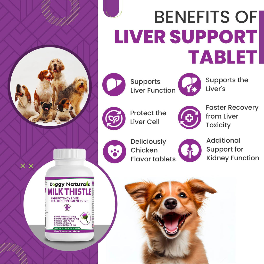 Milk Thistle Liver Health Supplement for Dogs 120 tabs O2432