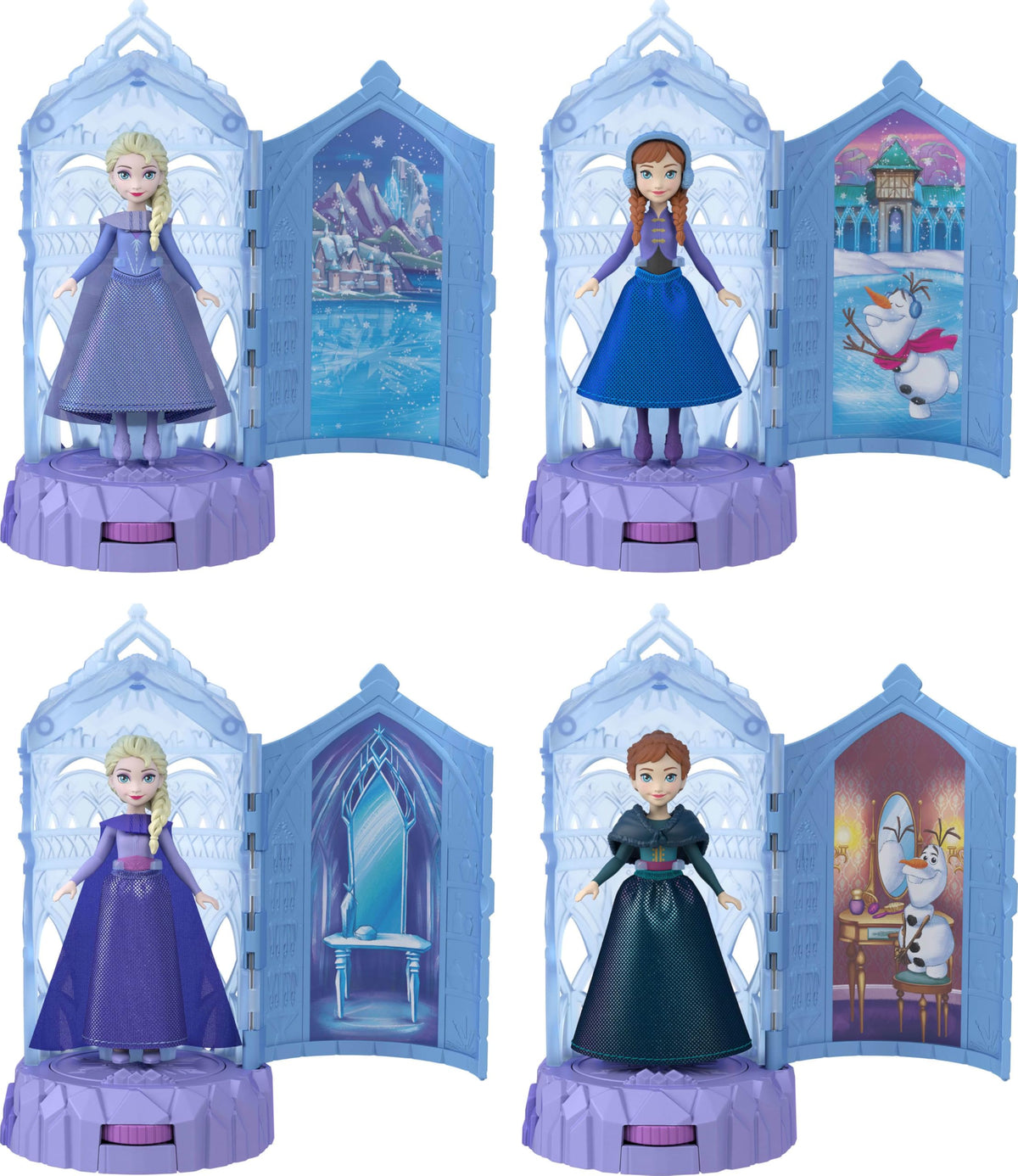 Small Dolls & Mini Castle Playsets with Spinning Doll Reveal Q363