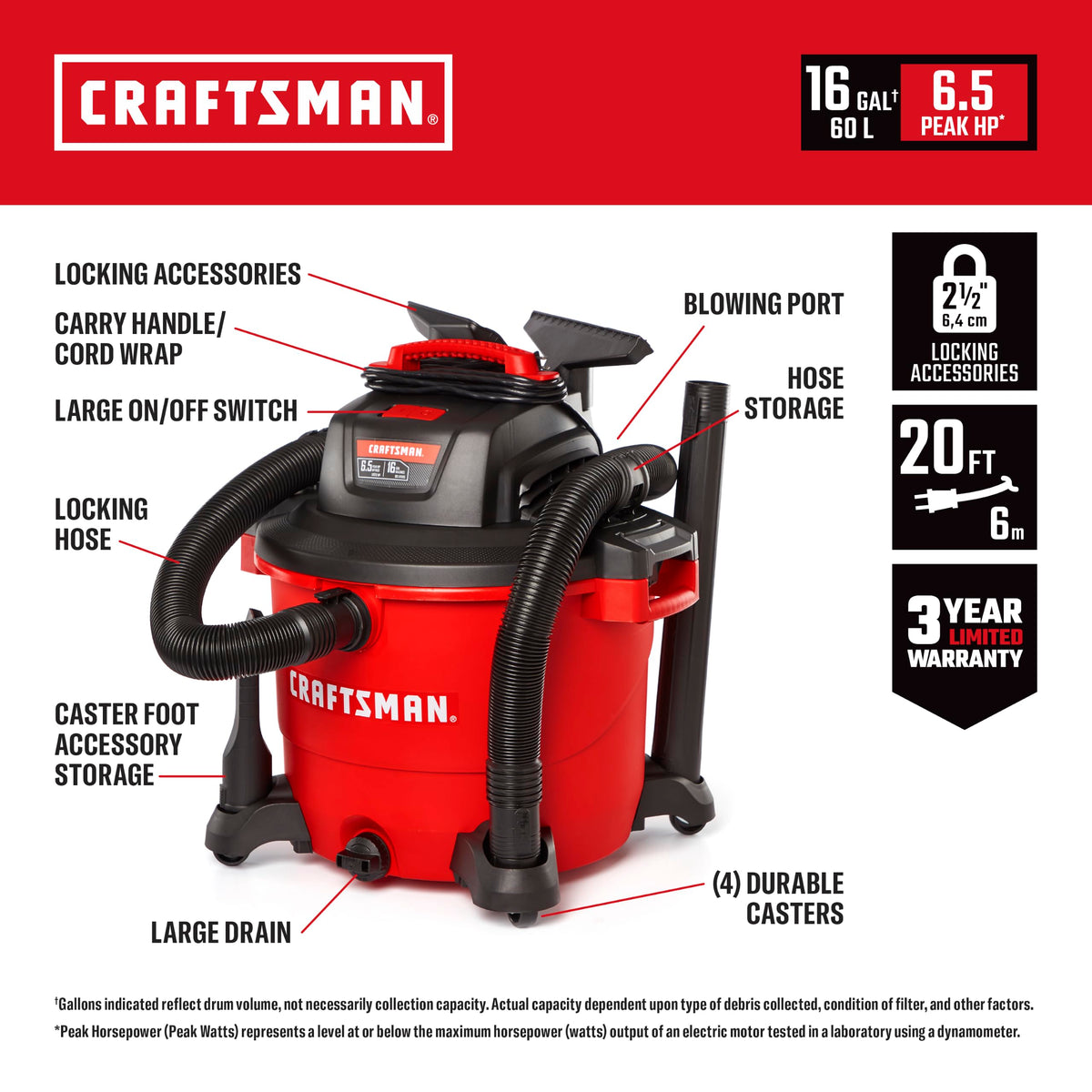 16 Gallon Wet Dry Shop Vacuum L334010
