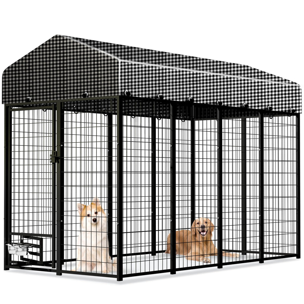 8x4x6 FT Outdoor Dog Kennel with Roof Cover X8442