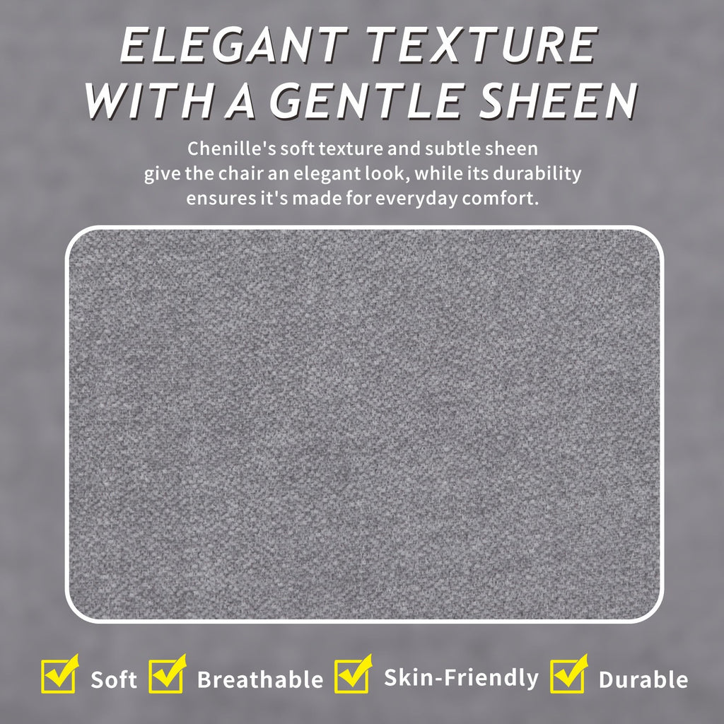 Light Grey Chenille 2-Seater Loveseat Sofa I873817
