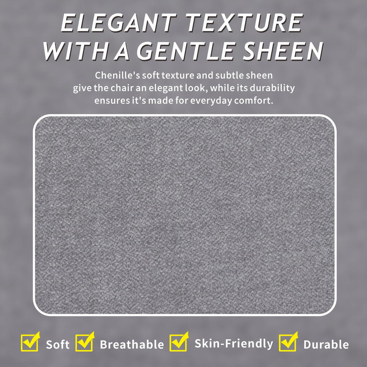 Light Grey Chenille 2-Seater Loveseat Sofa I873817