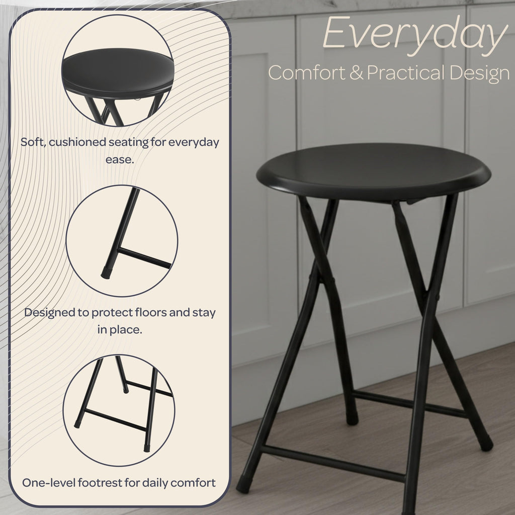 Folding Backless Stool 18-Inch 225lb Capacity J367778