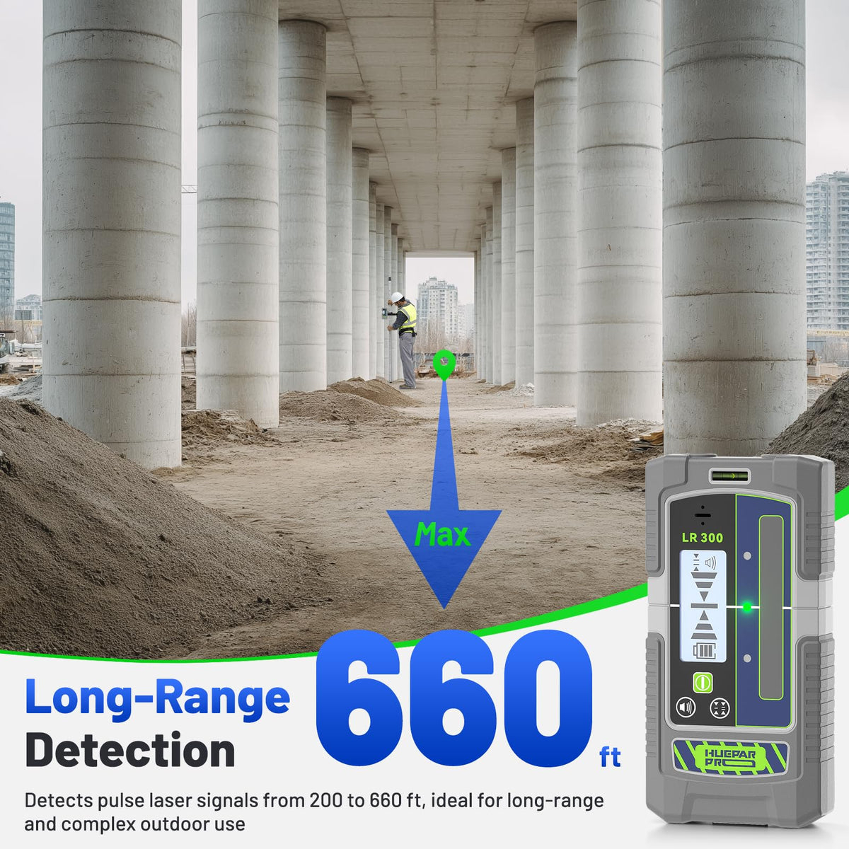 LCD LED Laser Detector Green Red Beams Outdoor IP65 Magnet Clamp V12981