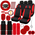 Red Black Car Seat Cover Full Set V222