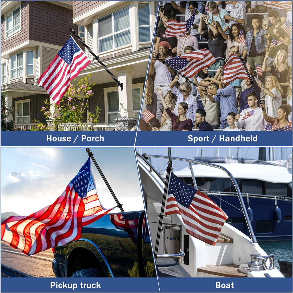 5FT Stainless Steel Wall Mounted Flag Pole Kit with Holder H66201