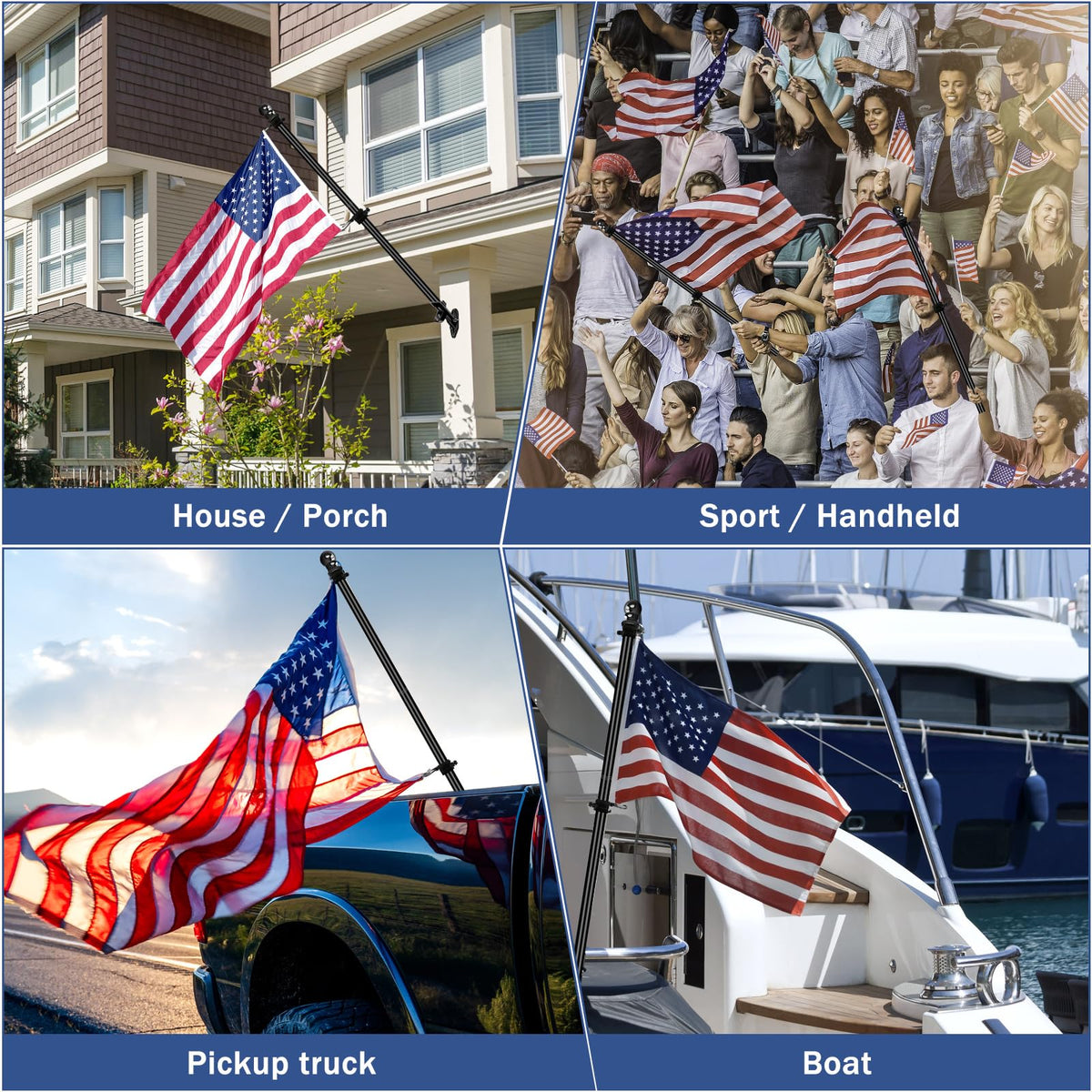 5FT Stainless Steel Wall Mounted Flag Pole Kit with Holder H66201