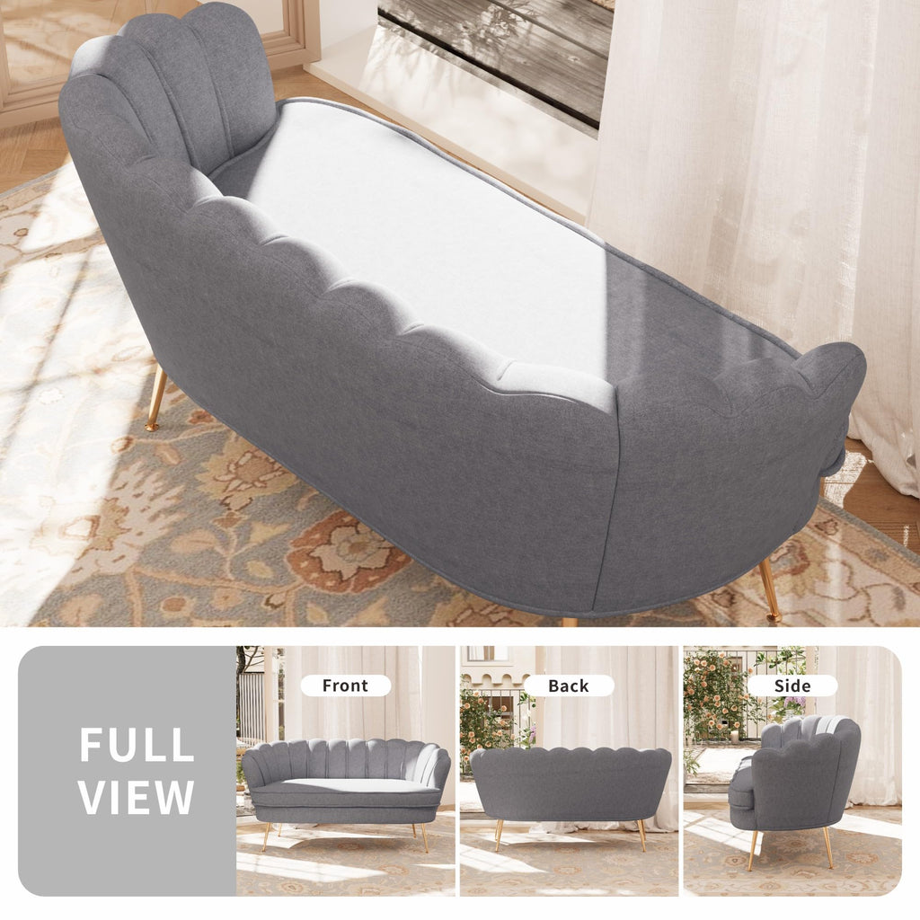 Light Grey Chenille 2-Seater Loveseat Sofa I873817