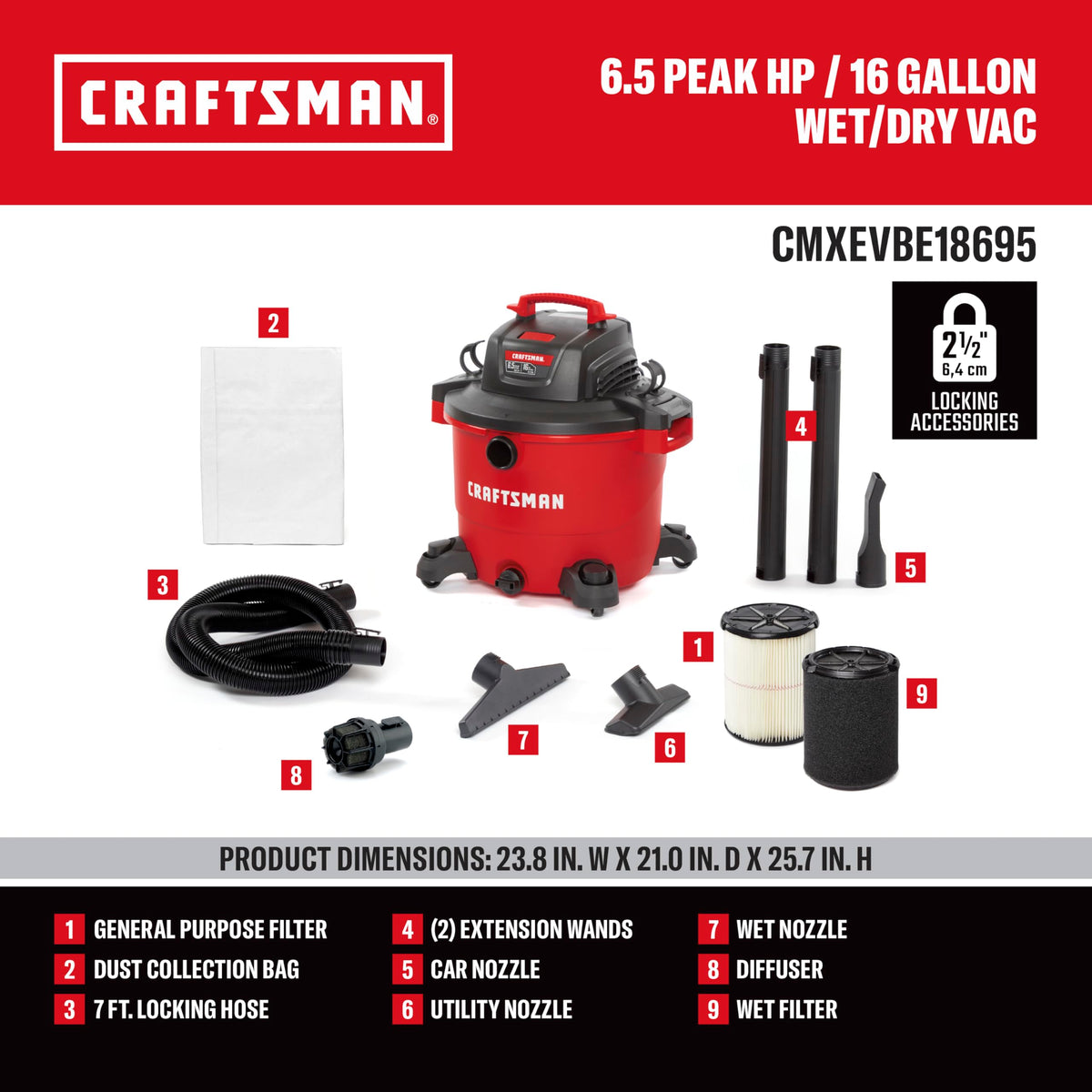 16 Gallon Wet Dry Shop Vacuum L334010