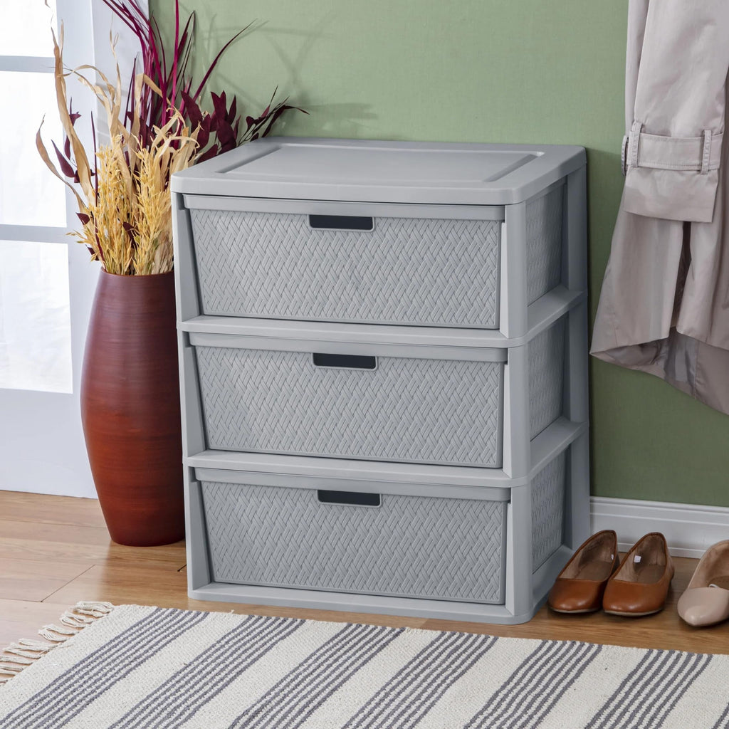 Gray 3 Drawer Storage Tower G639586