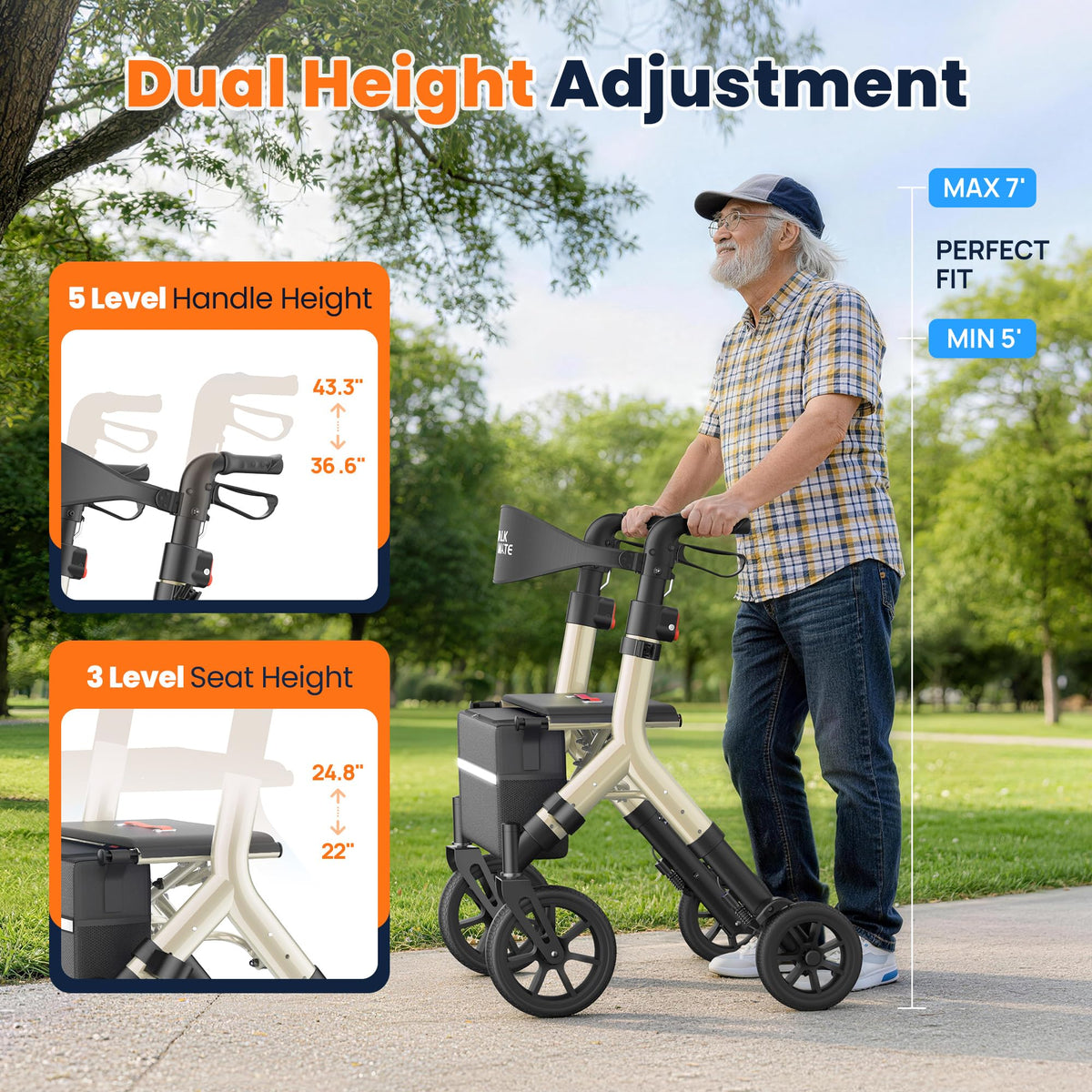Rollator Walker with Seat K506