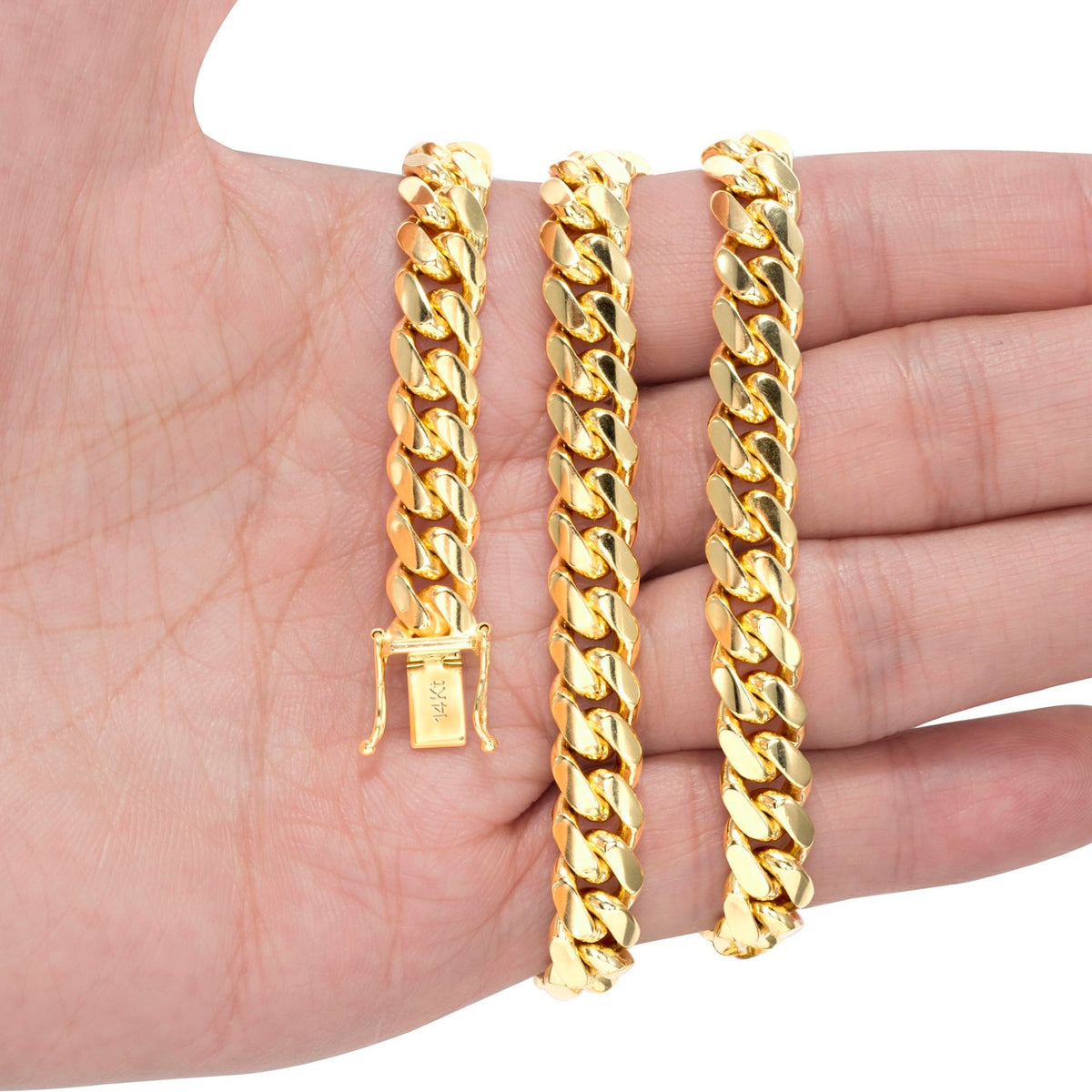 14k Yellow Gold Cuban Link Chain Necklace D5963