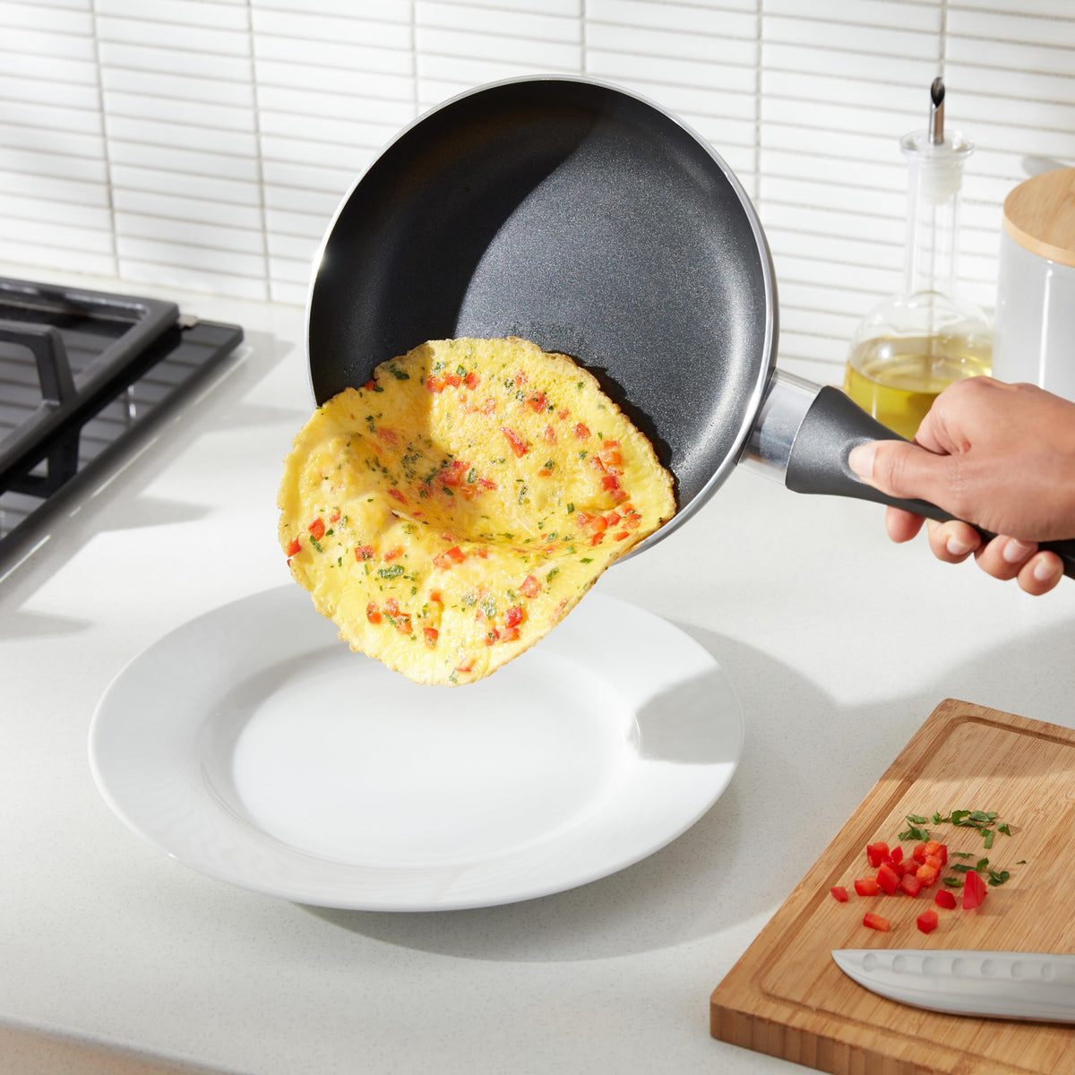 Ceramic Nonstick Frying Pan Set, 3-Piece, Black T697