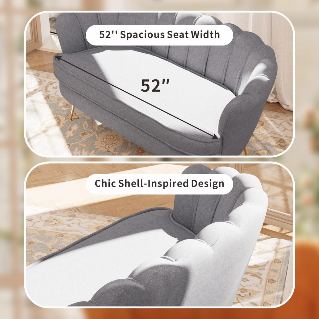 Light Grey Chenille 2-Seater Loveseat Sofa I873817
