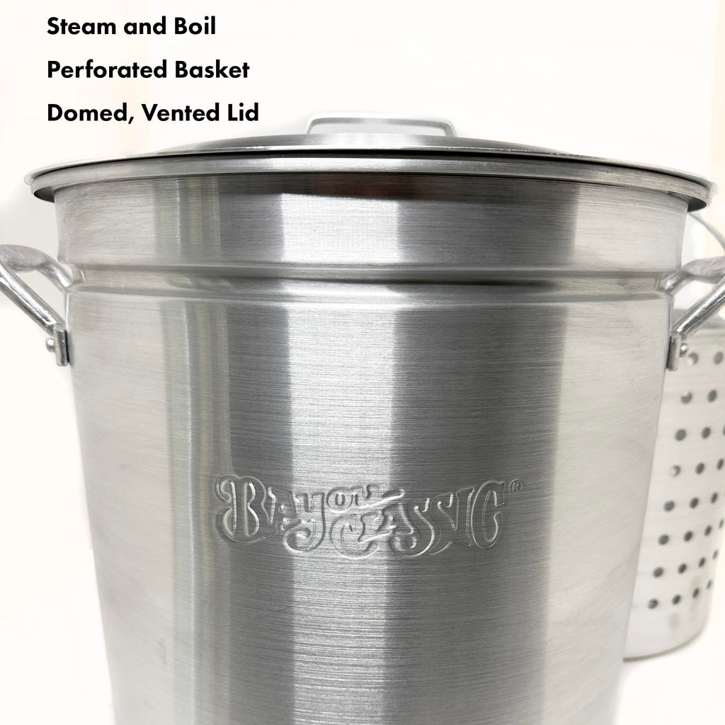 60 Qt Aluminum Stockpot with Basket M7681