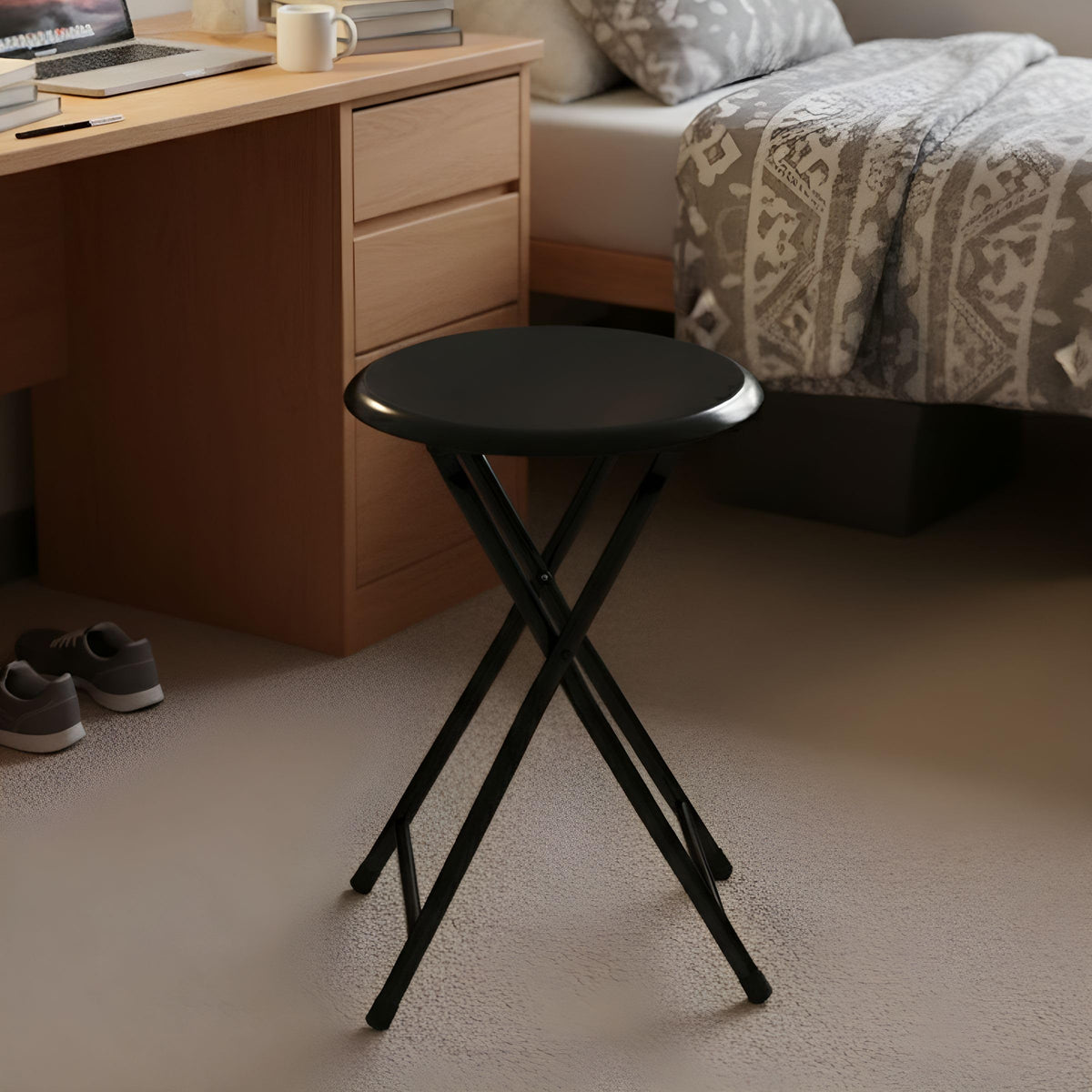 Folding Backless Stool 18-Inch 225lb Capacity J367778