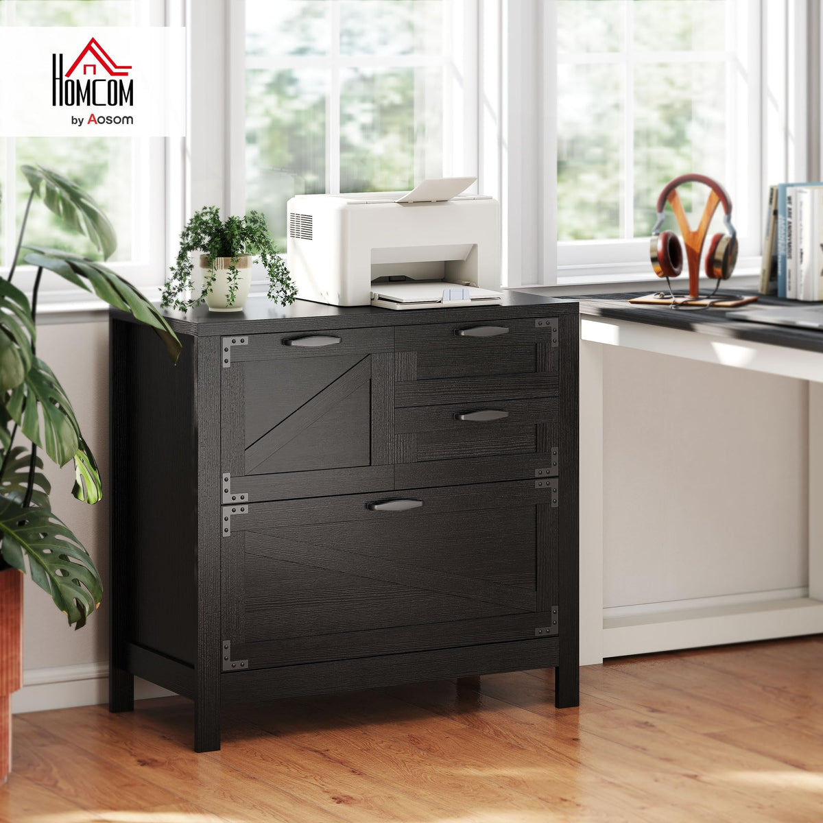 Black 4 Drawer File Cabinet W155361