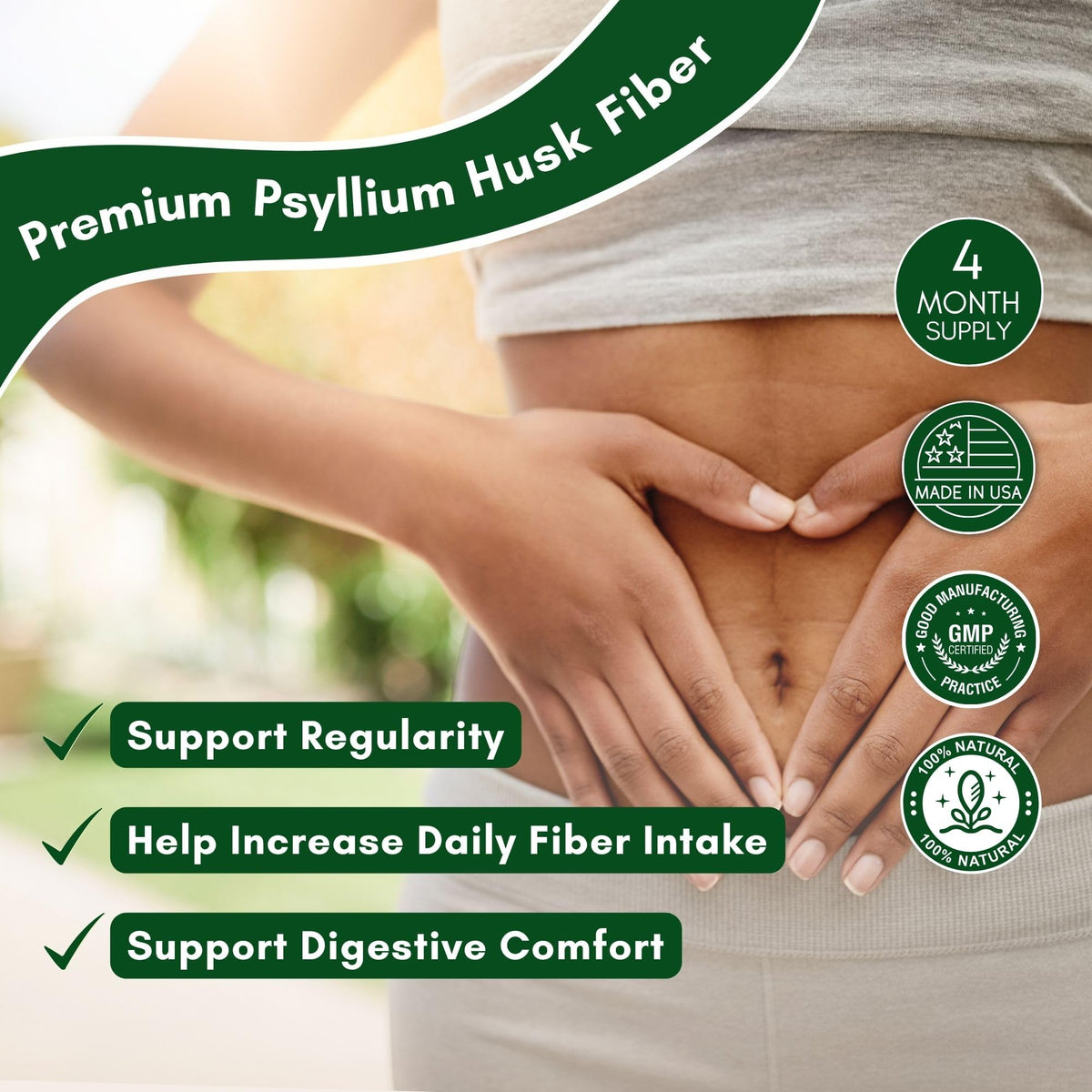 1450mg 240 Capsules Psyllium Husk Fiber Supplement V490