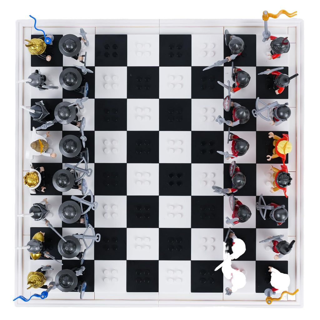 32PCS Medieval Knight Chess Building Blocks Set with Chess Board G404943