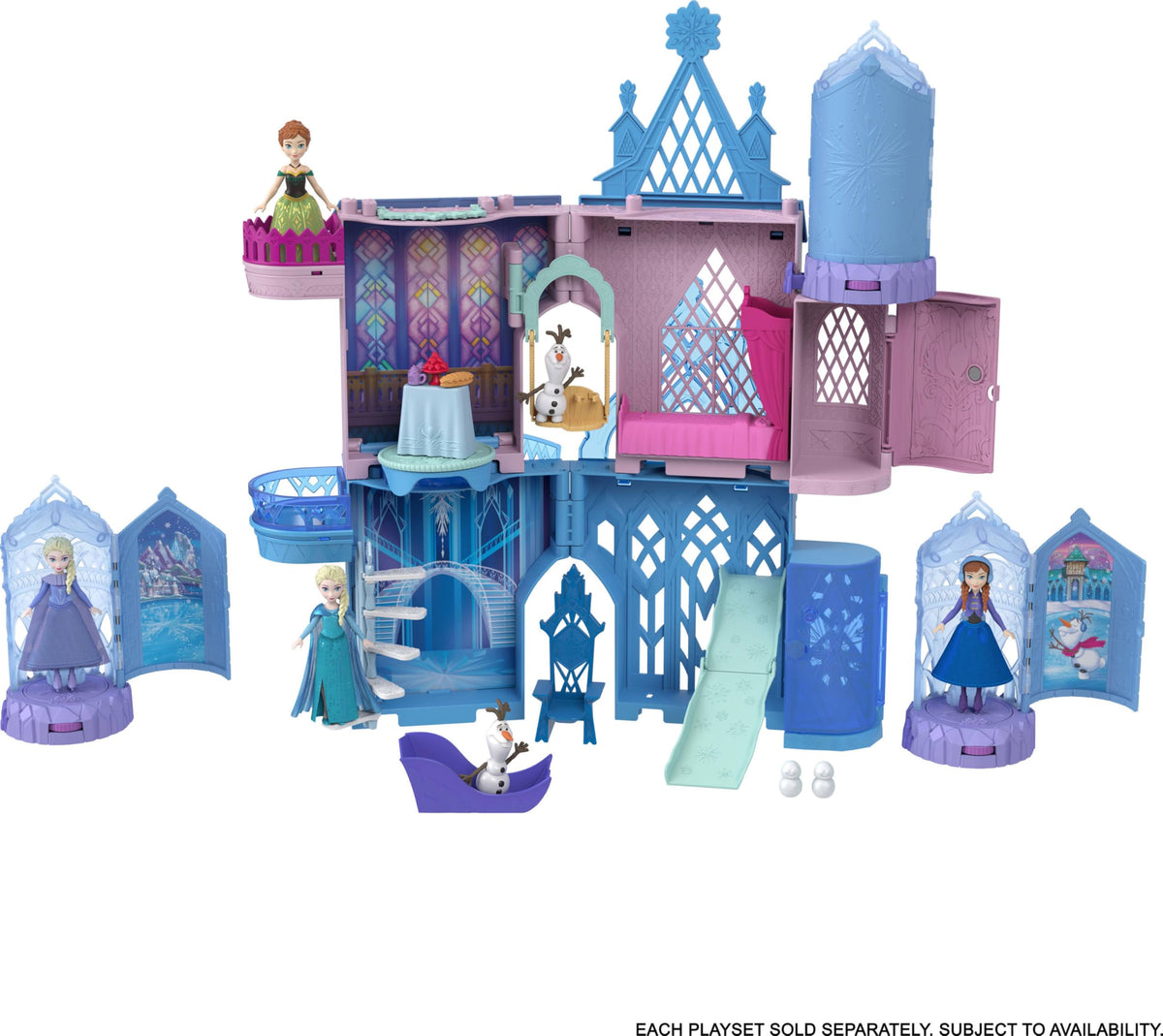 Small Dolls & Mini Castle Playsets with Spinning Doll Reveal Q363