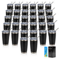 32 Pack 20oz Stainless Steel Insulated Tumblers with Lid & Straw S7548