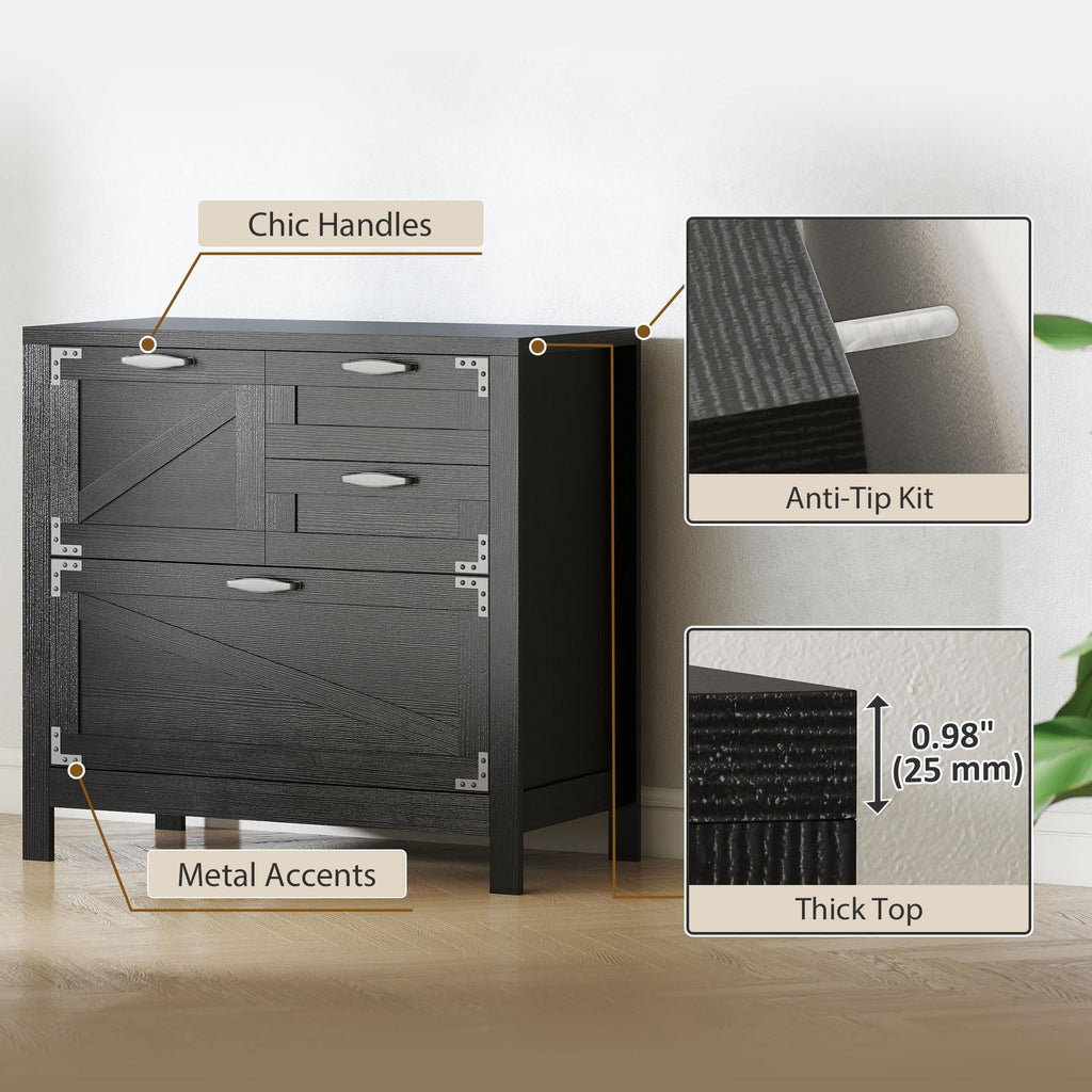 Black 4 Drawer File Cabinet W155361