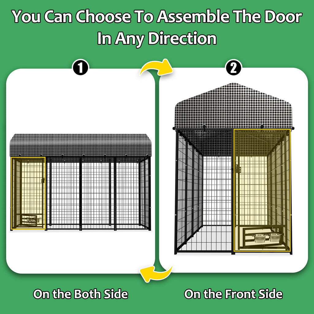8x4x6 FT Outdoor Dog Kennel with Roof Cover X8442