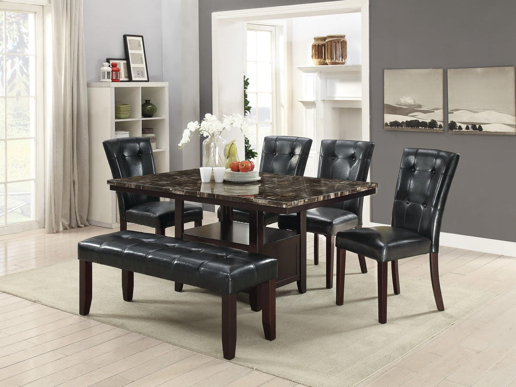 Black Faux Leather Tufted Dining Chairs Set of 2 U528