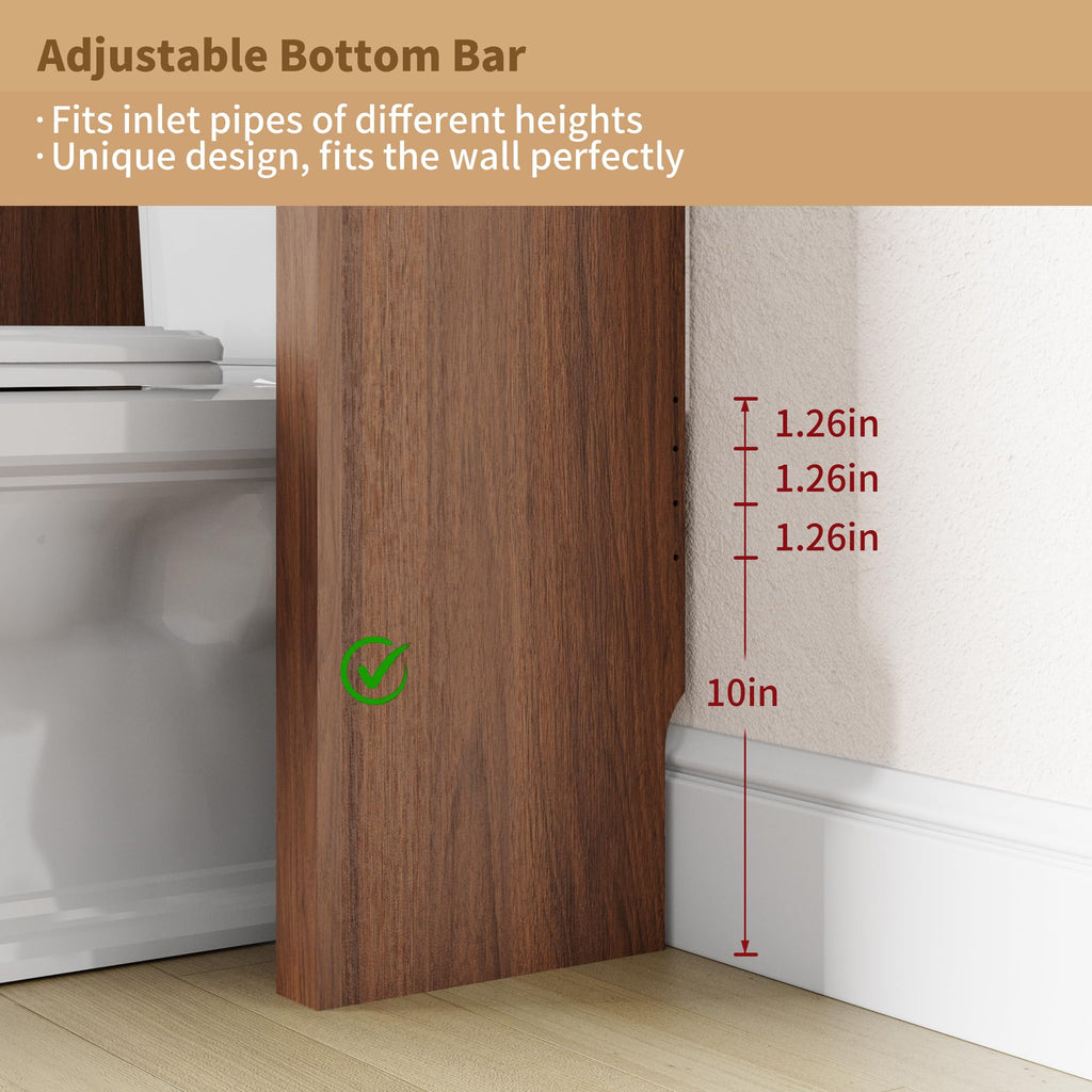 Arched Over the Toilet Storage Cabinet with Tempered Glass Doors E812873