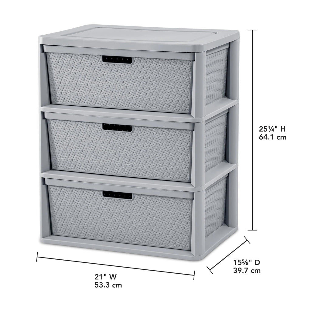 Gray 3 Drawer Storage Tower G639586