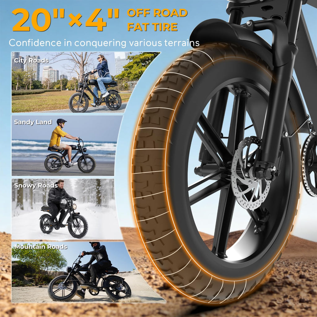 1000W Electric Bike 20" Fat Tire 7-Speed P31308