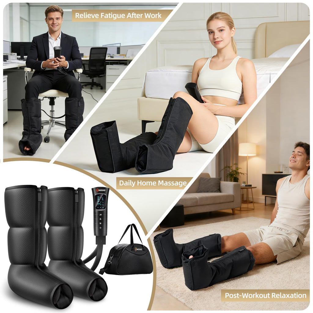 Leg Compression Massager with Heat, Foot & Calf Massager Boots M6339