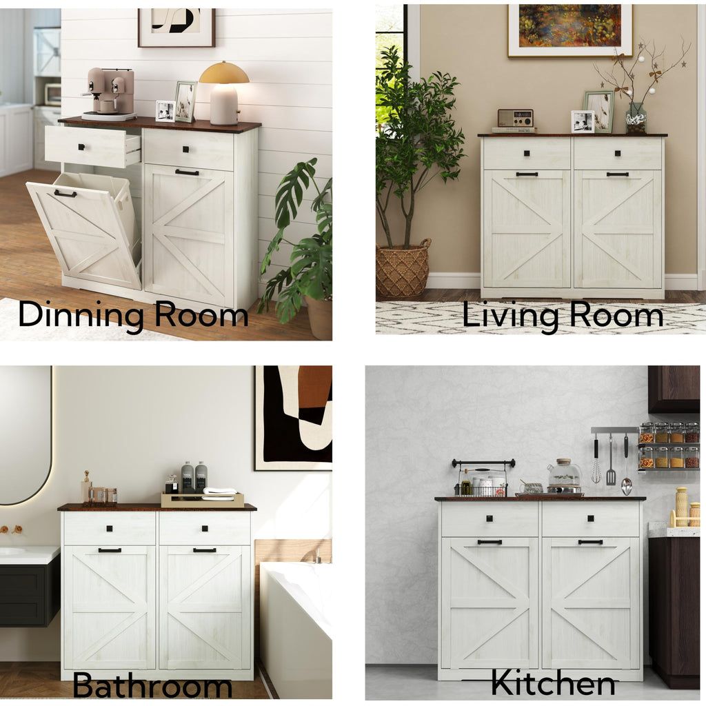 20 Gallon Double Tilt Out Kitchen Trash Can with Hideaway Drawer D699956