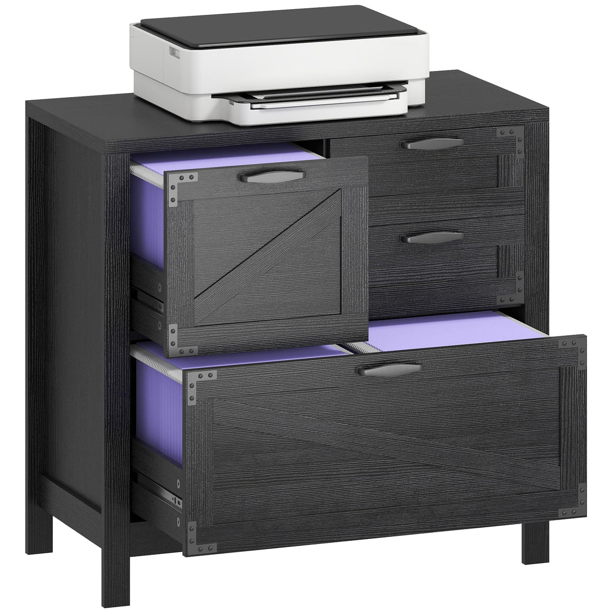 Black 4 Drawer File Cabinet W155361