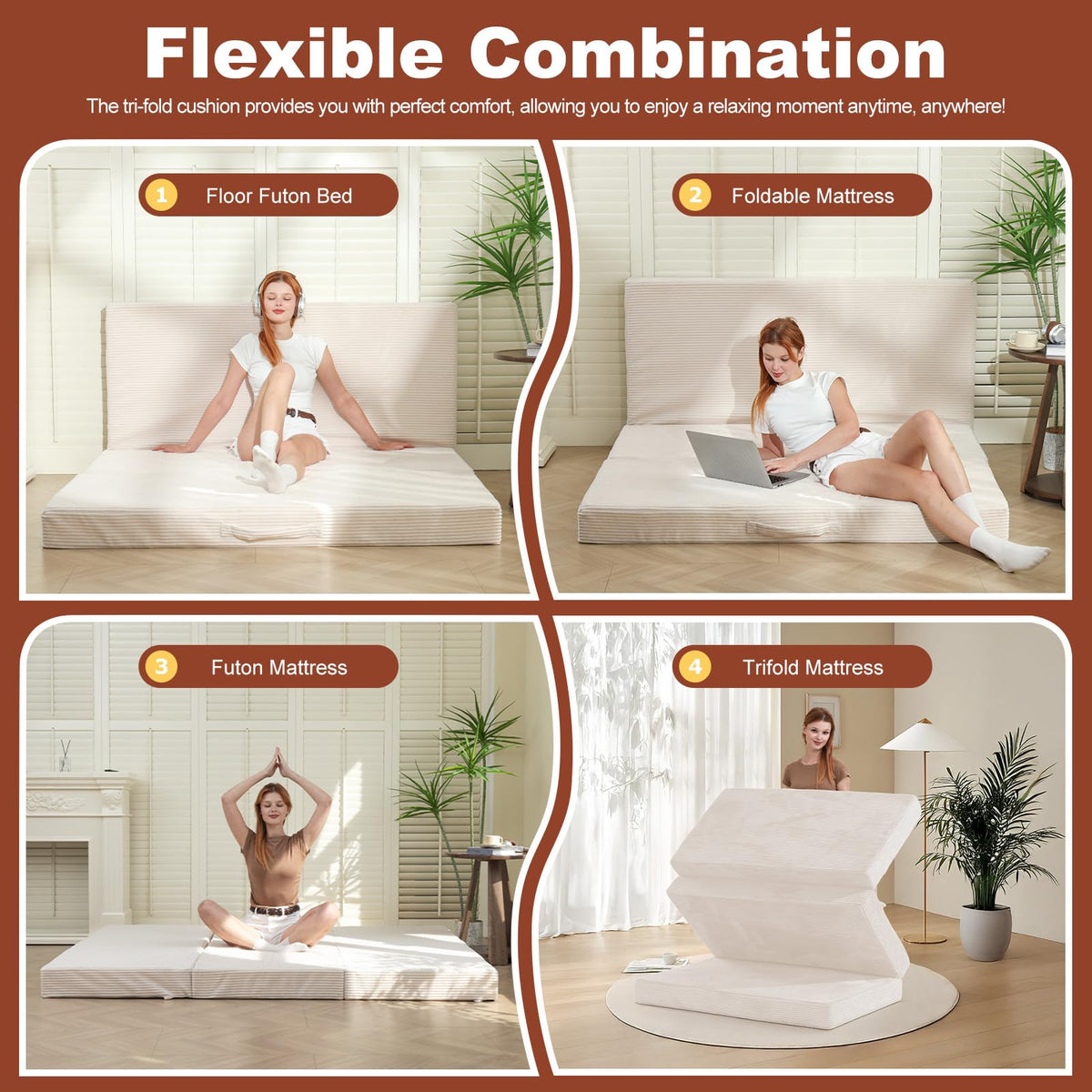 6-Inch Tri-Fold Foldable Mattress K464