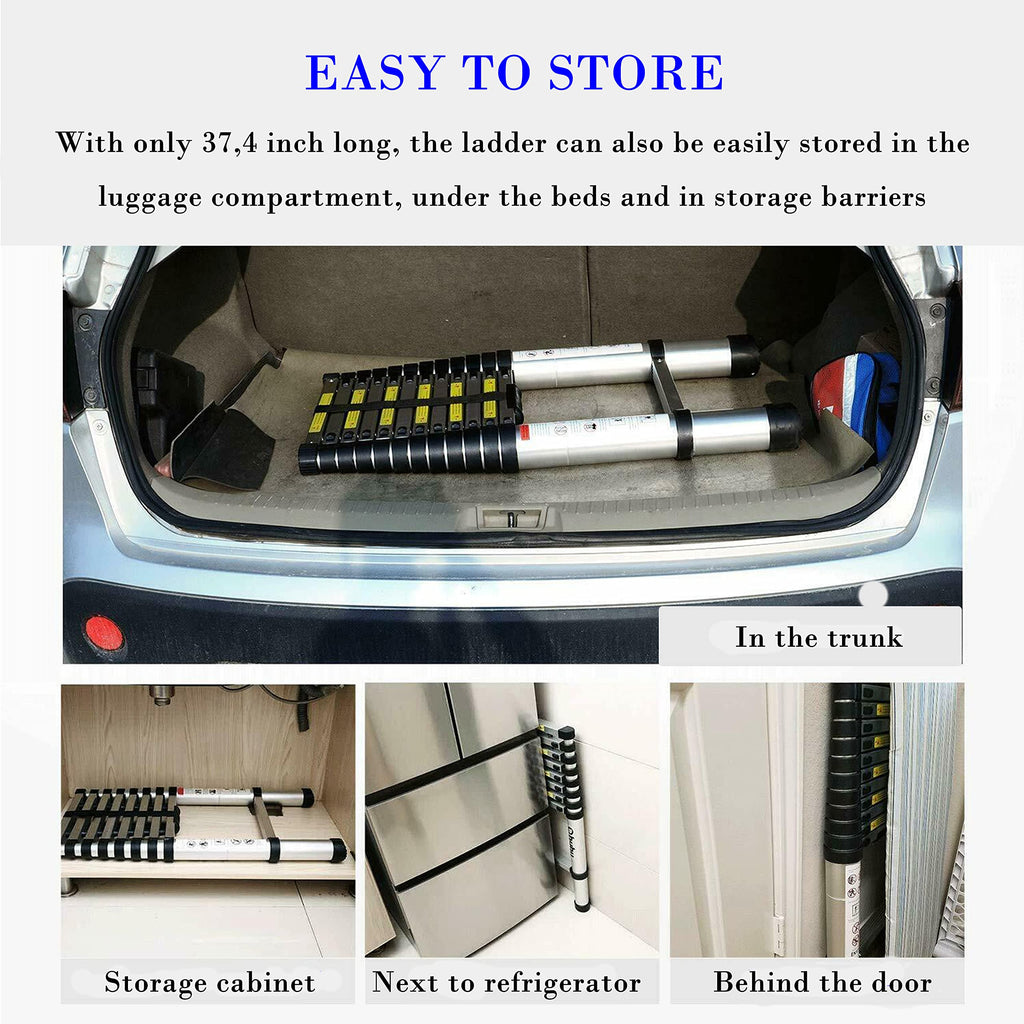 20FT Aluminum Telescoping Ladder 330 lbs Capacity D2579