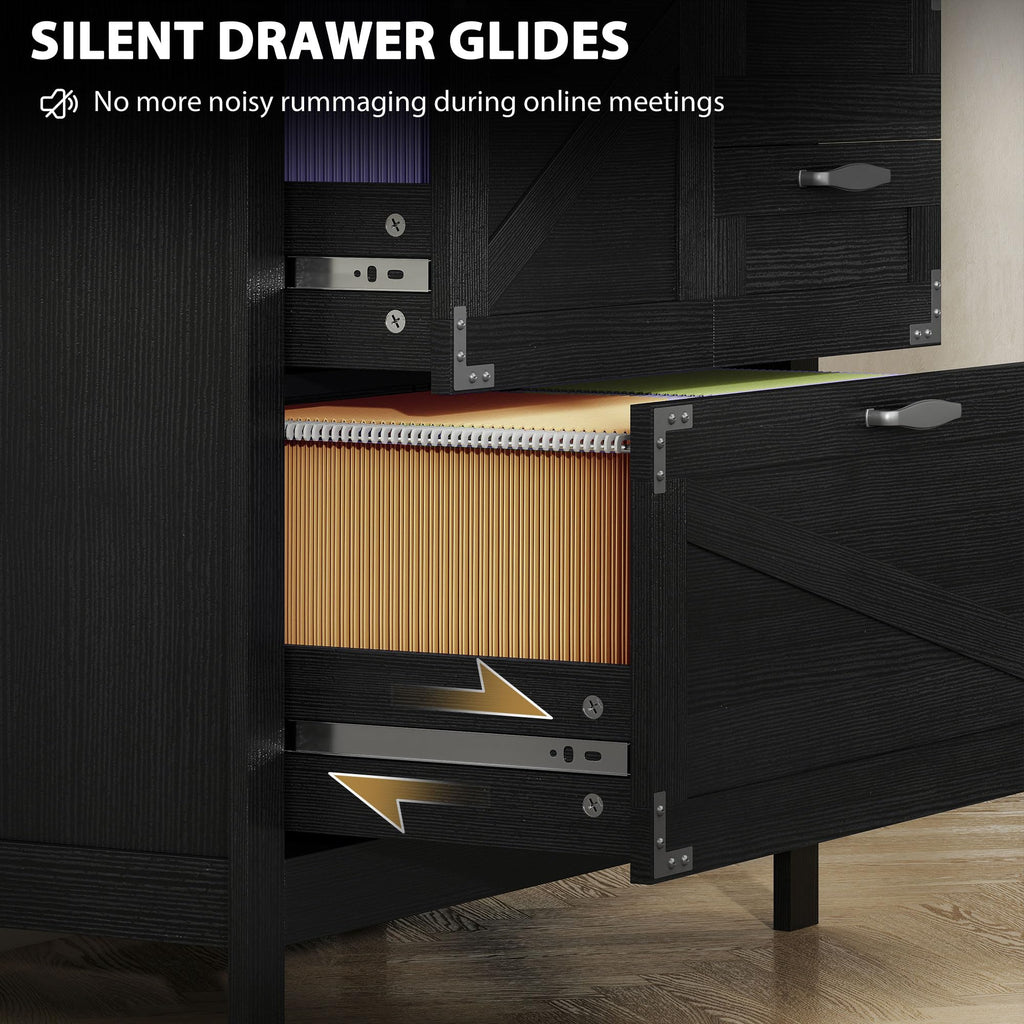 Black 4 Drawer File Cabinet W155361