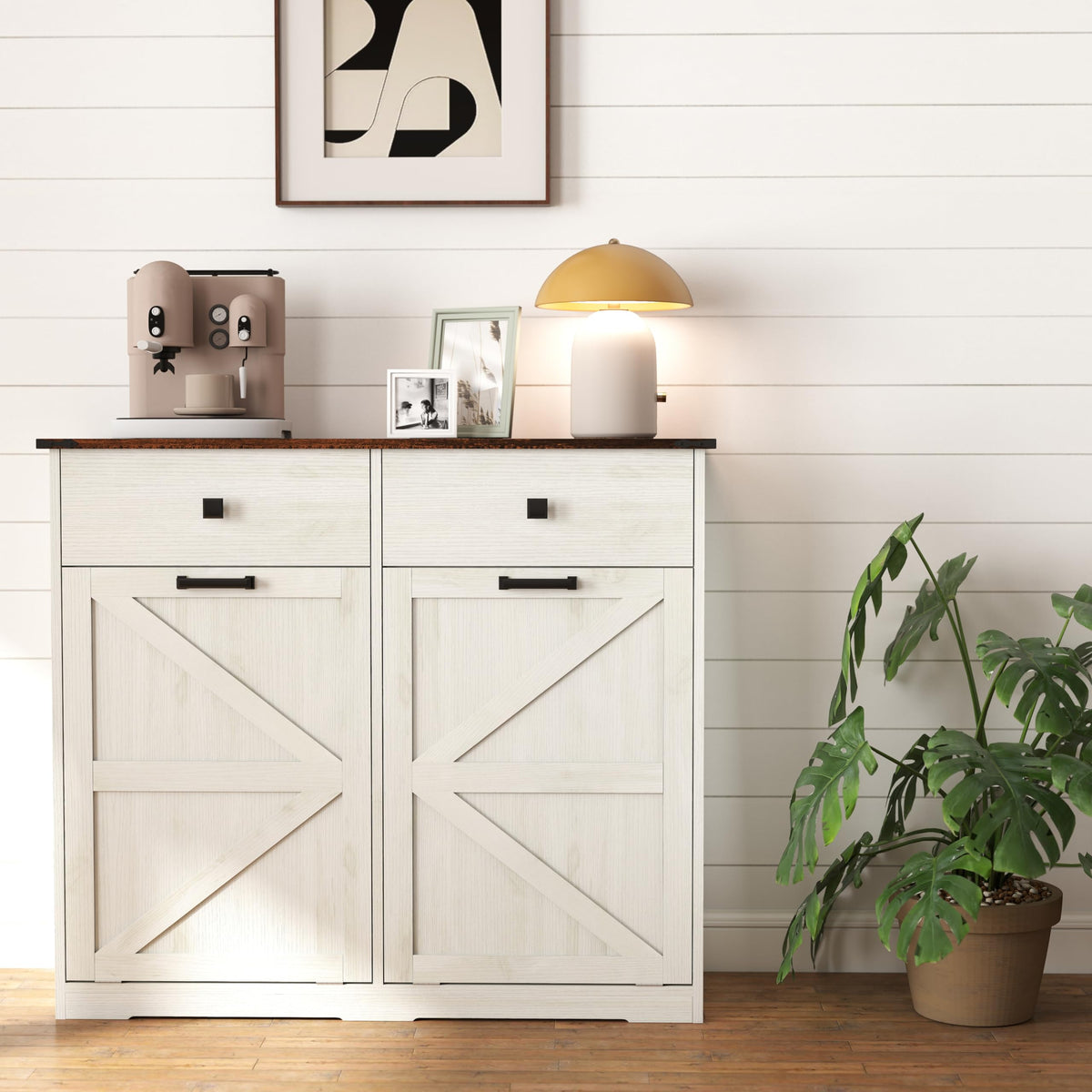 20 Gallon Double Tilt Out Kitchen Trash Can with Hideaway Drawer D699956