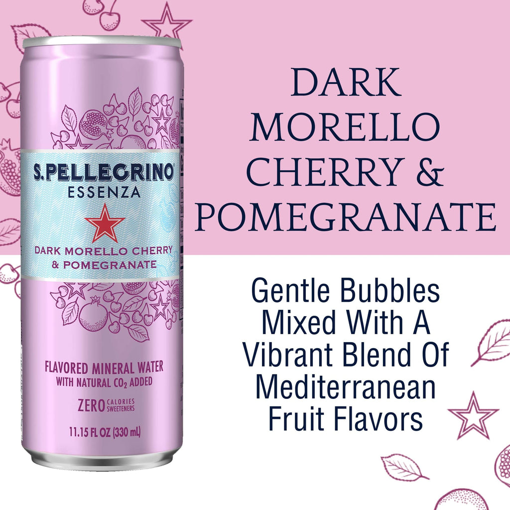 Dark Morello Cherry & Pomegranate Sparkling Water 11.2 Fl Oz (pack of 8) Y2664