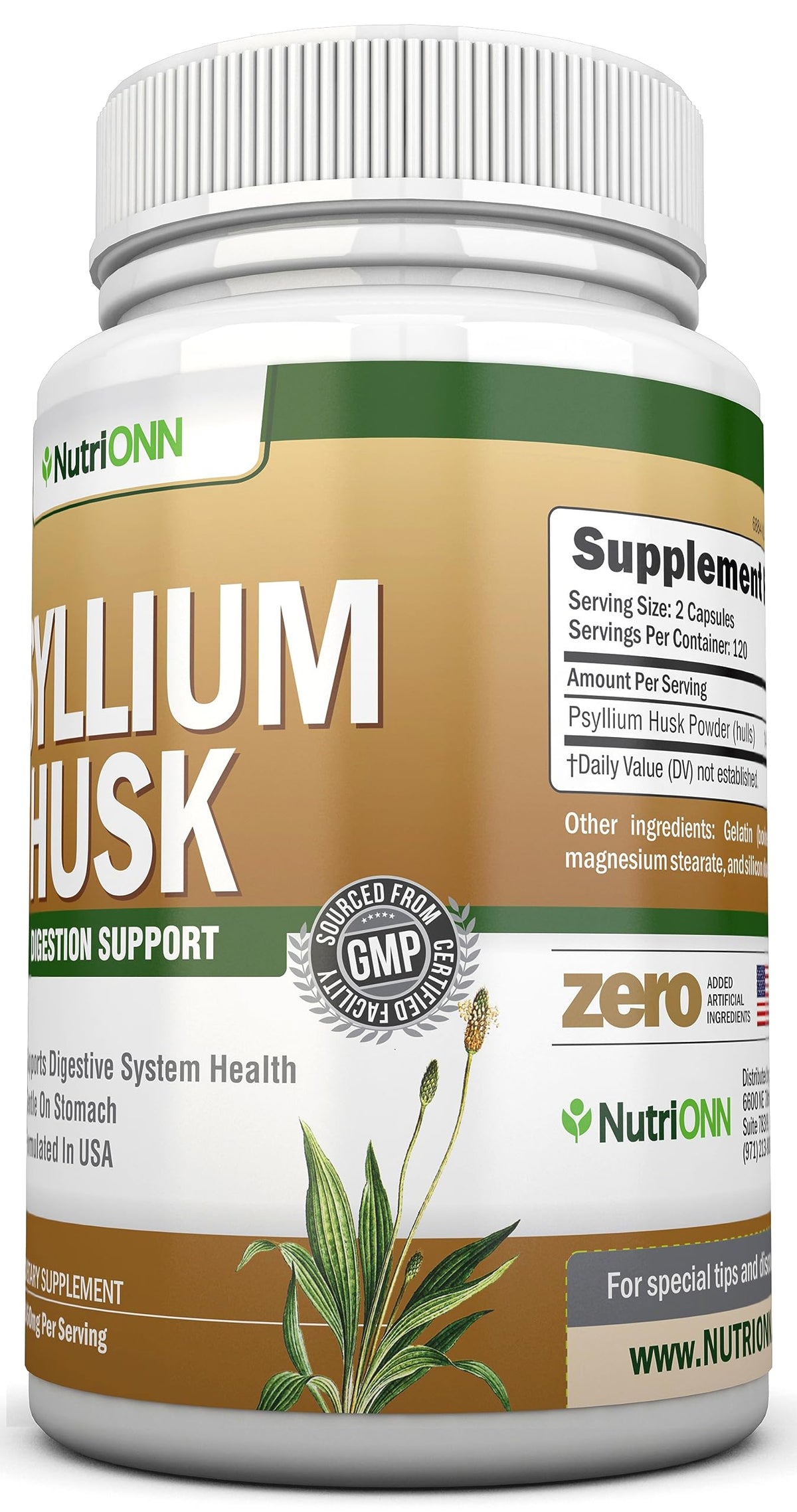 1450mg 240 Capsules Psyllium Husk Fiber Supplement V490