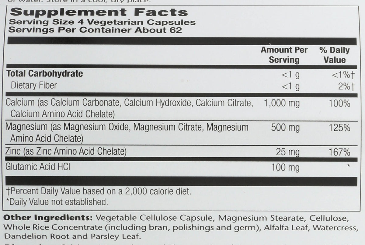 Calcium Magnesium Zinc Capsules 250 Count I211374
