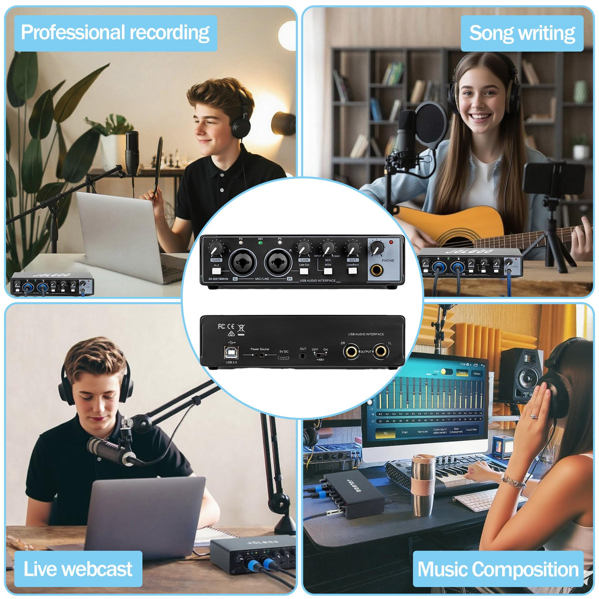 2x2 USB Audio Interface, 24-Bit/192kHz K68976