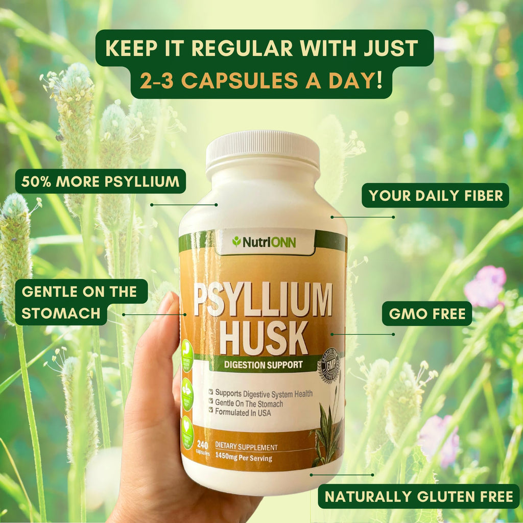1450mg 240 Capsules Psyllium Husk Fiber Supplement V490